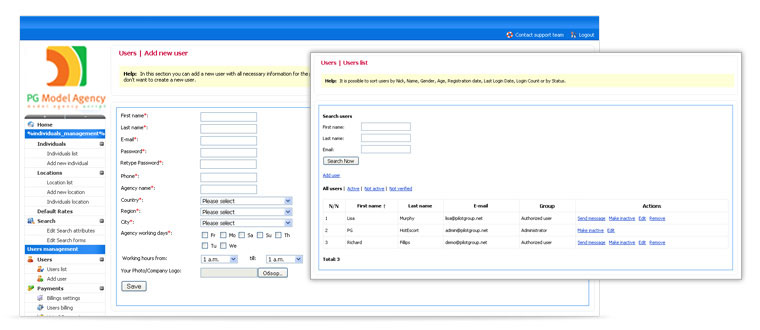 PG Model agency - ready-made modeling agency website. Start your own modeling agency!