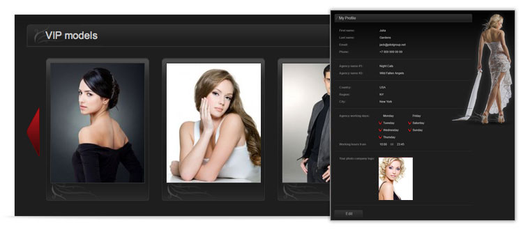 PG Model agency - ready-made modeling agency website. Start your own modeling agency!