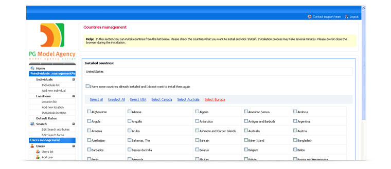 PG Model agency - ready-made modeling agency website. Start your own modeling agency!